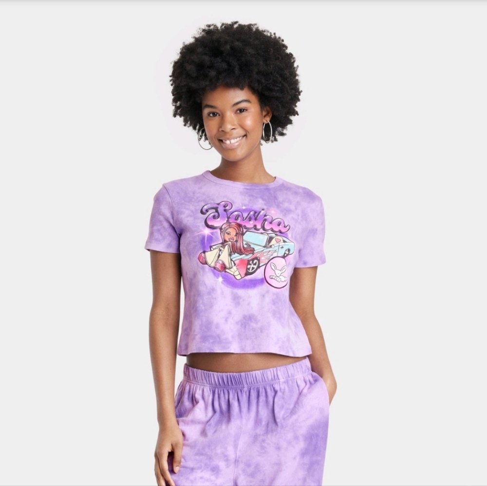Women's Bratz Shasha Short Sleeve Graphic  T-Shirt - Lavender SM